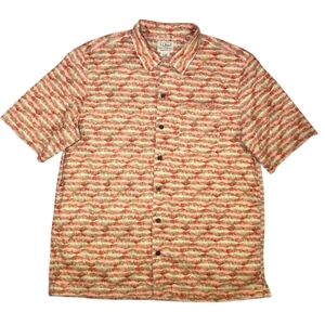 L.L. Bean Geometric Aloha Camp Button Down Shirt Traditional Fit Size M
